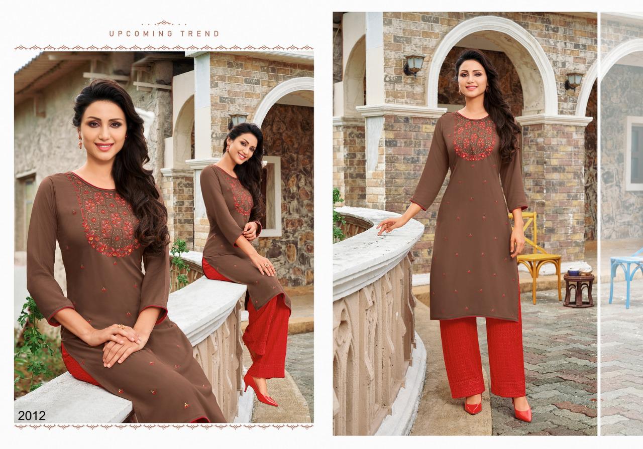 HARIYAALI KUNTUM New Exclusive Wear Designer Rayon Latest Kurti With Bottom Collection